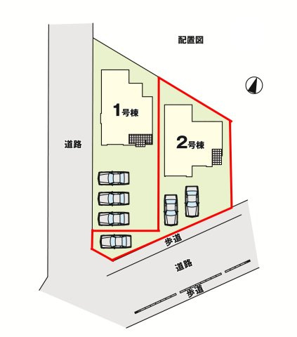 郡山市富田町字丸山　　　  ２号棟　　　富田小学校、富田中学区　の区画図