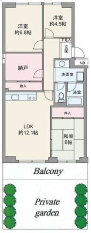 西宮セントポリア2号棟の間取り|12.1帖のLDKと隣接した6帖の和室。
和室は、リビングから目が届く場所なので、お子様の遊び部屋・お昼寝スペースとして使うのもオススメです