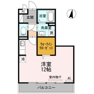 【間取り】 | シャルル　Ⅰ棟 | 1Room