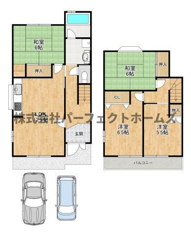 大垣内町1丁目戸建　賃貸の間取り