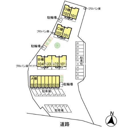 サージ　Ｄの区画図|高崎、前橋のお部屋探しはエンドスケープまで！お客様の理想お聞かせ下さい♪