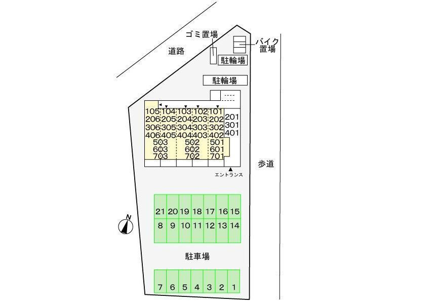 リヴェール武蔵砂川の区画図