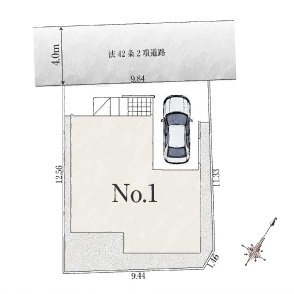 板橋区大谷口1丁目 限定1棟の区画図|西北側約4ｍ公道に面する整形地
～光と風を享受する心地よい立地～
