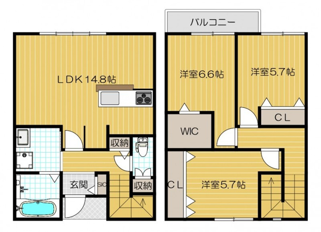 【間取り】 | メゾネットベッショ
