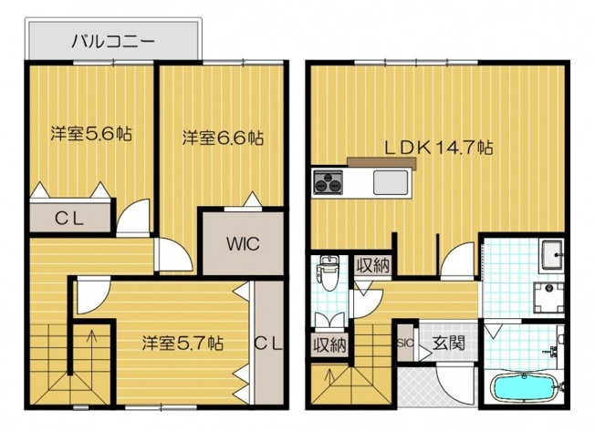 【間取り】 | メゾネットベッショ