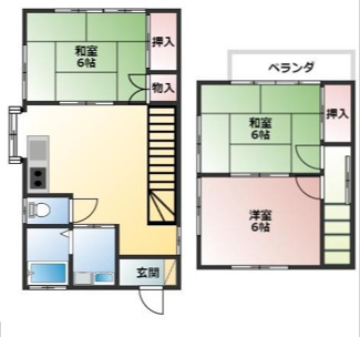 【間取り】 | 梶山天神貸家（4-10） | 図面と異なる場合は現状有姿となります
