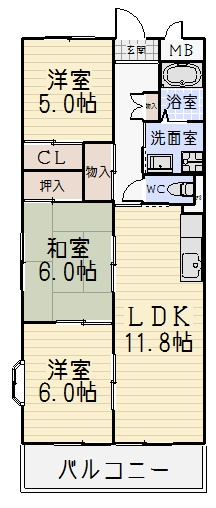 シャリテ西味鋺　Ｓ棟の間取り