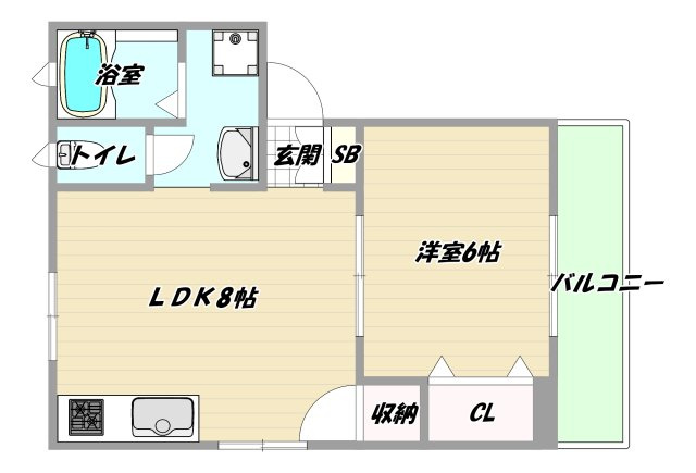 大阪市淀川区三国本町１丁目の賃貸マンションの間取り