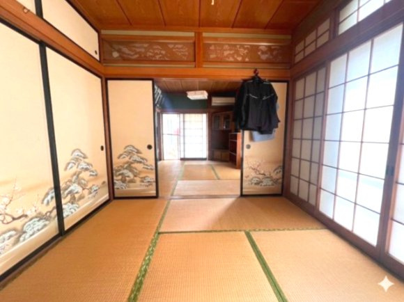栃木市大町　中古戸建、和の趣と広さが魅力のゆとりある戸建住宅、新栃木駅まで歩いて8分♪の和室|続き和室です
