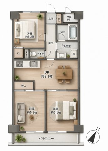 【間取り】 | ライオンズマンション藤が丘第2
