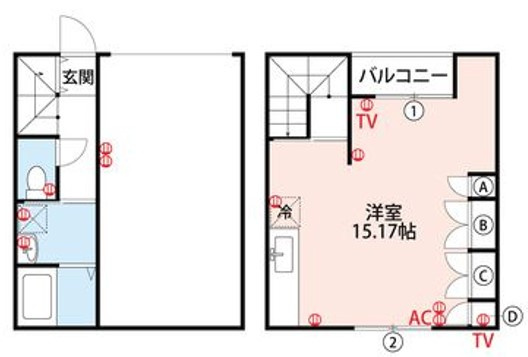 Garage諏訪野の間取り|ガレージ付の1Rです★