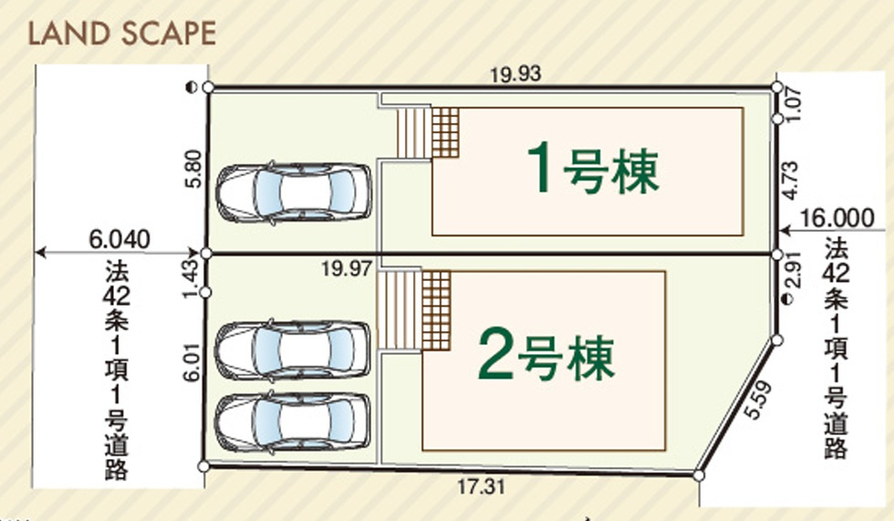 仲介手数料無料　CRADLE GARDEN 狭山市狭山台３丁目　全2棟　の区画図
