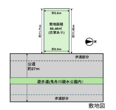 葛飾区お花茶屋２丁目の売地の区画図