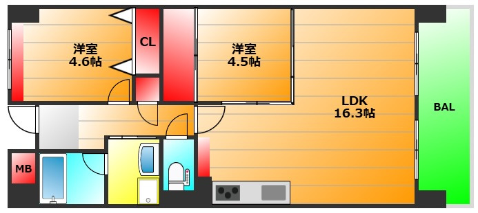 グレイスコート上本町の間取り|現状有姿