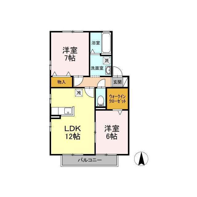 岐阜市北一色９丁目のアパートの間取り