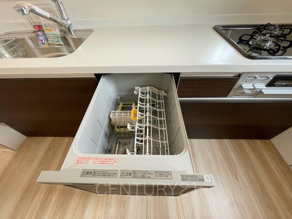 前橋市元総社町1期 1号棟のキッチン|食器洗い乾燥機付きです。