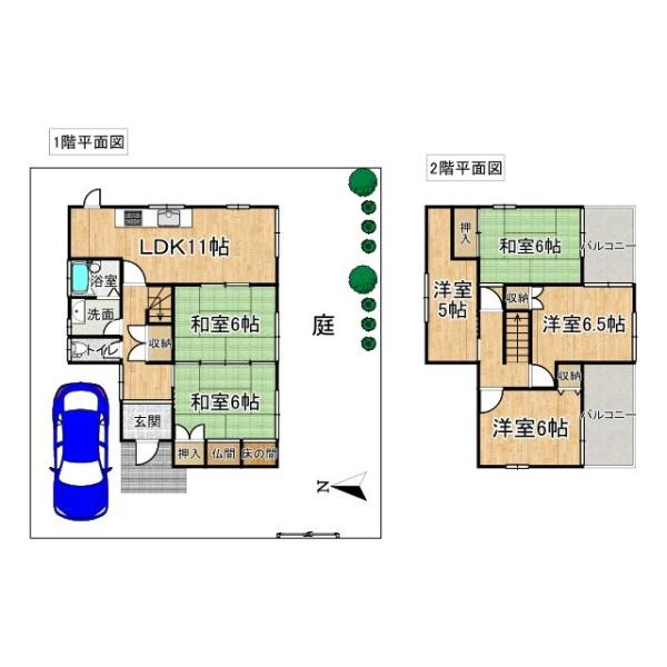 磯城郡田原本町大字八尾の中古一戸建の間取り