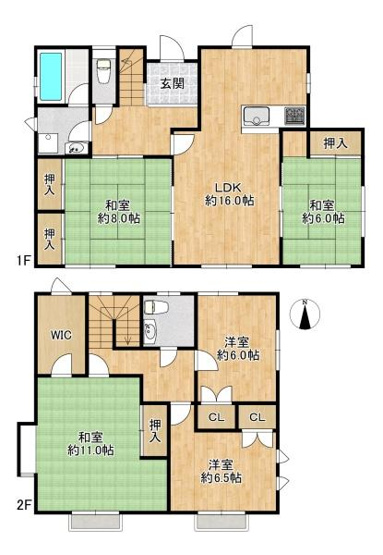 【間取り】 | 西区月が丘3丁目　中古戸建