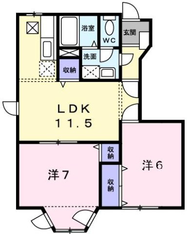 ハックベリーＳ　Ａの間取り