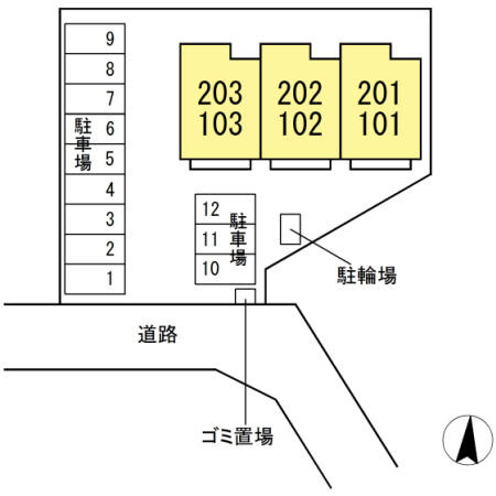 D-roomリミテッド中根の区画図