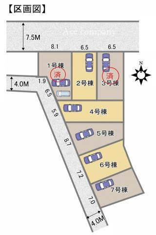 【区画図】 | 平野区平野市町3丁目【2号棟/全7棟】 | 【全7棟】※全棟お問合せ可能、比較検討して頂けます♪設計＆建設性能評価付き☆国が定めた「住宅性能表示制度」において6項目で一番良い等級を取得☆【耐震・耐風等級…等】地盤サポートシステム20年保証☆