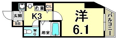ロイヤルヒル神戸三ノ宮Ⅱの間取り