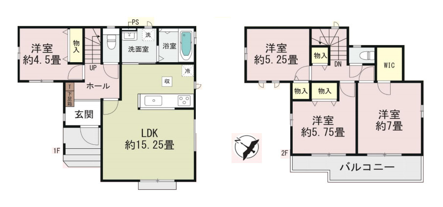 第１鴻巣市富士見町　新築一戸建て　Aの間取り|【全1棟・A号棟】第１鴻巣市富士見町　新築一戸建て　A・4LDK・土地面積95.89m2・建物面積92.32m2