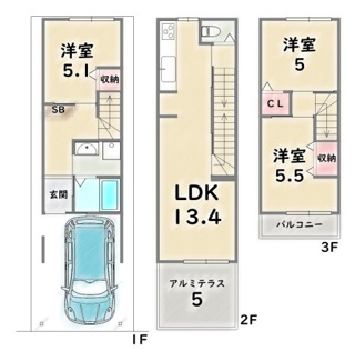 【間取り】 | 右京区西京極堤下町