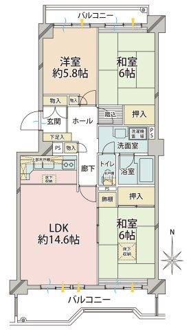 ■3LDK、専有面積：79.68平米、バルコニー面積：10.24平米
※図面と現状が相違する場合は、現状を優先とします。
※家具、小物は販売価格に含まれておりません。
