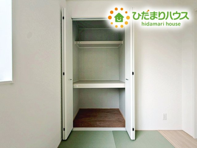 いわき市小名浜住吉第5　新築戸建　1号棟の収納|"和室にも大容量のクローゼット完備！
お布団やお子様のおもちゃなどがスッキリ収納できますね(^^♪"