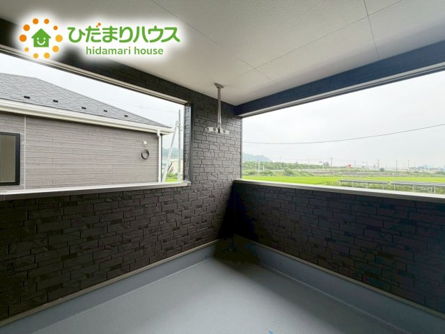 いわき市小名浜住吉第5　新築戸建　3号棟のバルコニー|広々としたバルコニー。お洗濯物もぜーんぶ干せちゃいます！！