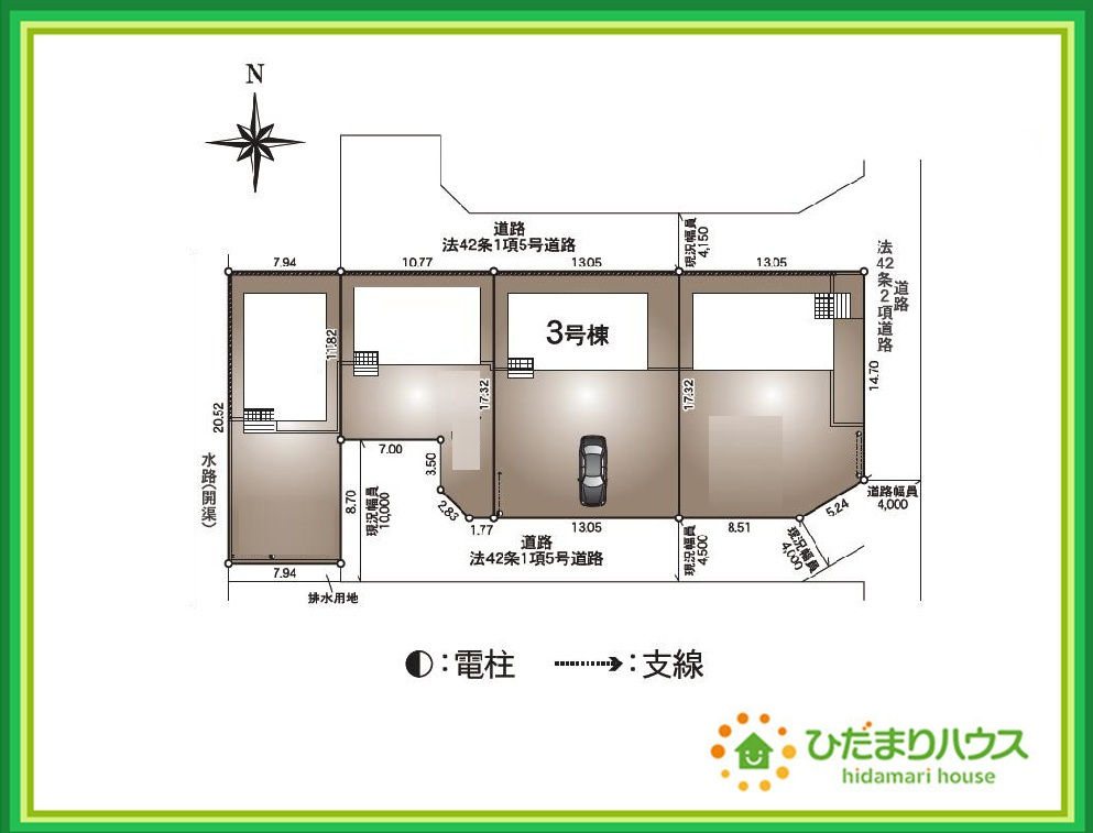 いわき市小名浜住吉第5　新築戸建　3号棟の区画図|南道路で日当たり良好！！お洗濯物もすぐ乾いちゃいますね(*^-^*)
