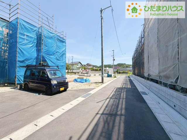 いわき市小名浜住吉第5　新築戸建　3号棟の前面道路含む現地写真|是非一度、ご家族そろってご内覧ください♪