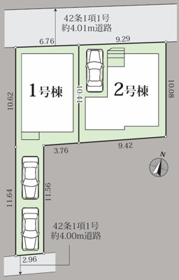 【区画図】 | 綾瀬市落合南5期 新築戸建 全2棟