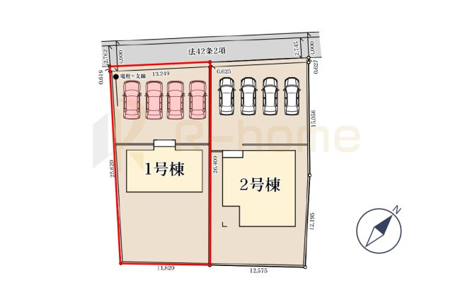 古河市中田第4　新築戸建て　1号棟の区画図|大きなお買い物だからこそ、メリット・デメリットを伝えさせて頂きます。
R-homeにお任せください♪