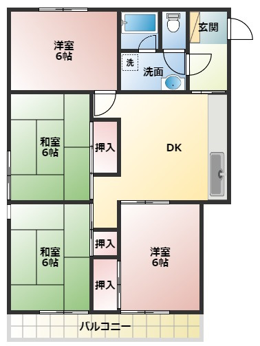 【間取り】 | 高木第7ビル | 4LDKのお部屋です