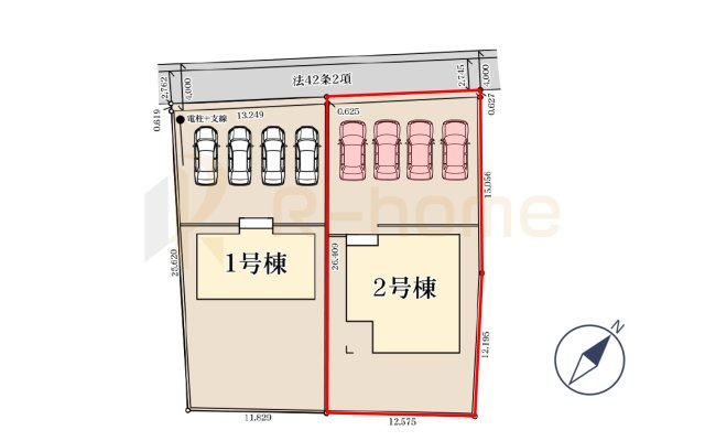 古河市中田第4　新築戸建て　2号棟の区画図|大きなお買い物だからこそ、メリット・デメリットを伝えさせて頂きます。
R-homeにお任せください♪