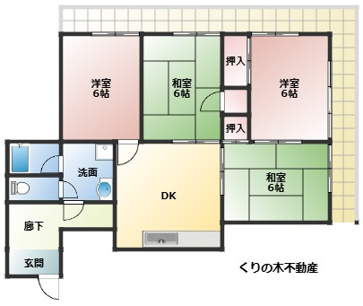 【間取り】 | 高木第7ビル | 4DKタイプのお部屋です