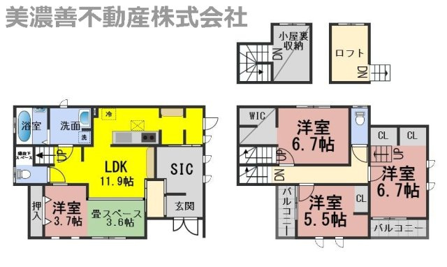 ６６８９５　岐阜市西鶉５丁目中古戸建ての間取り
