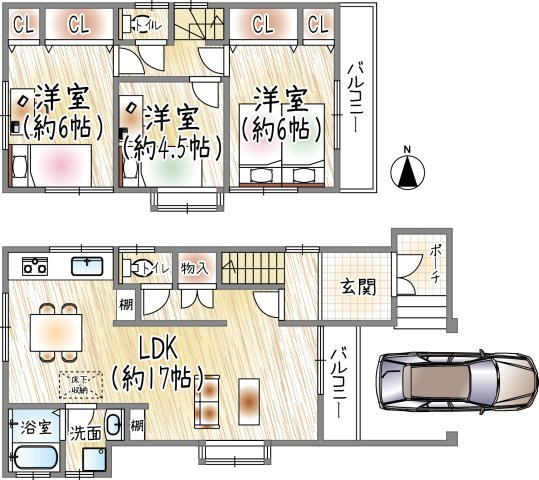 小松南町2丁目の間取り|3LDK