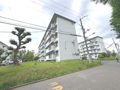 【外観】 | 浅香山住宅２６号棟 | 現代のマンションにはない、ゆとりある棟間隔です。