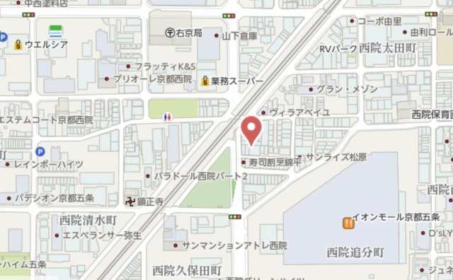 京都市右京区西院追分町　新築戸建の地図