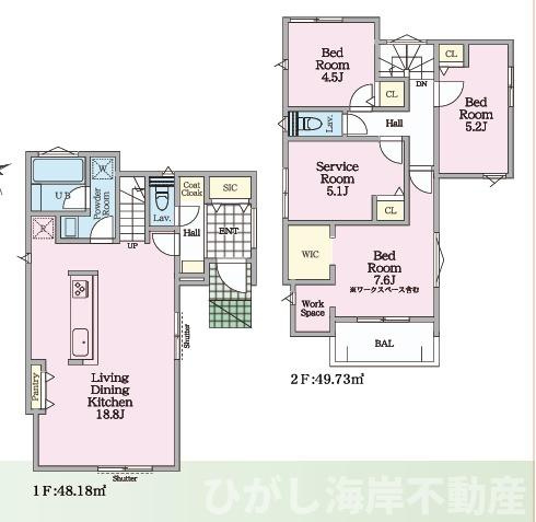 茅ケ崎市松林１丁目　新築戸建　全31区画の間取り|南向き　３SLDK
