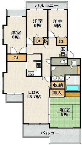 ラ・ビスタ宝塚ノースハイツ１番館の間取り