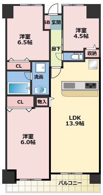 フロンティアタワー難波EASTの間取り