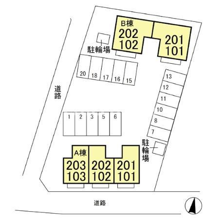 グリーンパーク倉賀野　Ｂの区画図|当社、チルホームのHPもご覧ください(^^)/物件情報多数♪