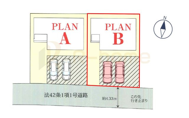 つくばみらい市伊奈東　新築戸建て　B号棟の区画図|大きなお買い物だからこそ、メリット・デメリットを伝えさせて頂きます。
R-homeにお任せください♪