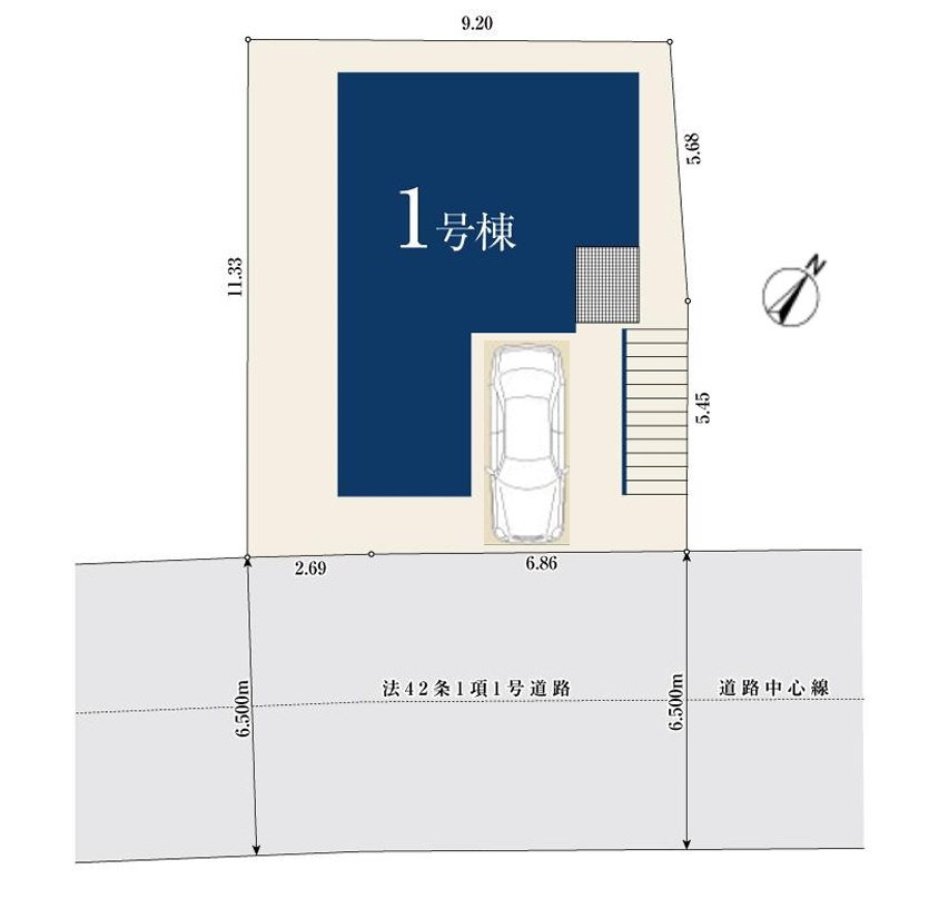 横浜市青葉区もえぎ野027①の区画図