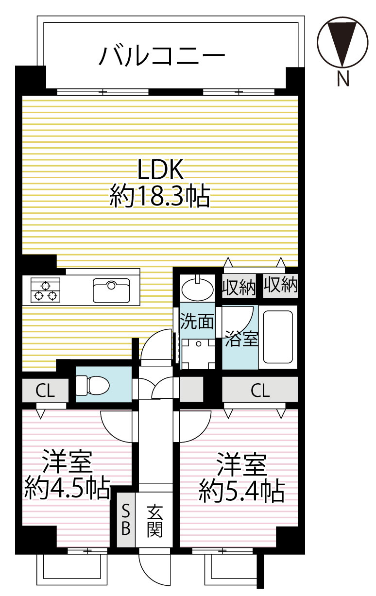 ◆２０２６年３月リフォーム完了◆南向き◆最上階◆収納豊富◆パルコート伏見桃山の間取り