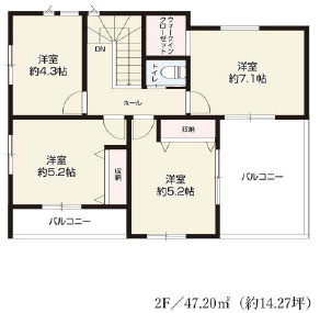 【仲介手数料無料】狭山市柏原１１期　全１棟　１号棟　新築住宅なら西武ハウジングの間取り